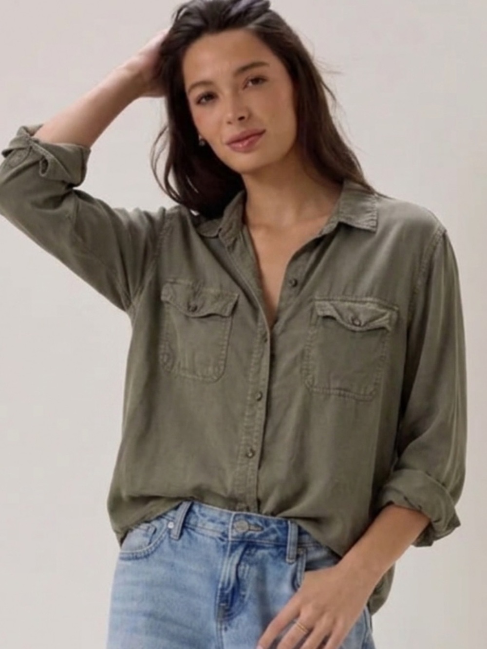 Marine Layer Olive Utility Button-Down Shirt